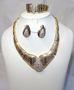 【送料無料】アクセサリー　ネックレスデザインブライダルスイートセットdiseo encantador chapado en oro hermoso conjunto de joyas de fiesta de pedrera boda nupcial