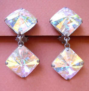 【送料無料】アクセサリー　ネックレスクリップ1082 boucles doreille clips verre irise