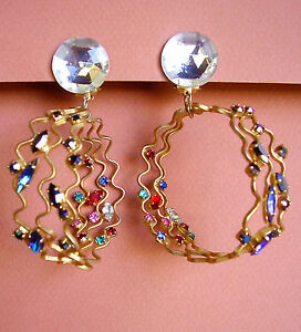 【送料無料】アクセサリー　ネックレスクリップメタルドール1014 boucles doreille clips metal dore et strass