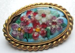 【送料無料】アクセサリー　ネックレスビンテージブローチancienne unique broche bijou vintage couleur or came floral en mail 626
