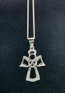 【送料無料】アクセサリー　ネックレスハロースターリングシルバーハートペンダントネックレスngel de plata esterlina 925 corazn halo alas collar o colgante regalo