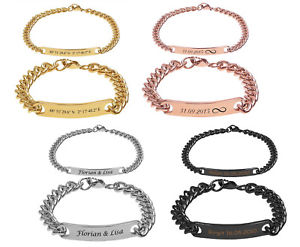 【貨物輸送無料】付属物 ネックレスボックスパートナーブレスレットステンレススチールパートナーブレスレットid pulseras de acero fino socio look  grabado segn preferencias socios pulseras con box
