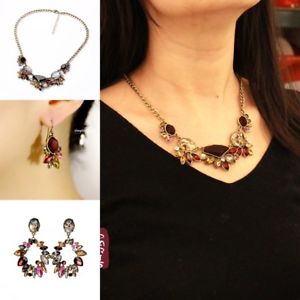 【送料無料】アクセサリー　ネックレスコリアーアールデコレトロブラウンオレンジバラparrure collier boucles doreilles art deco marron ambr rose anneau retro