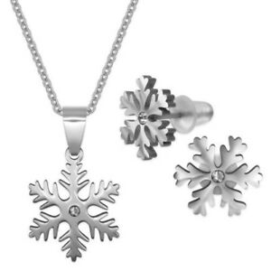 【送料無料】アクセサリー　ネックレスペンダントチェーンイヤリングcristal de nieve colgante cadena con o sin emparejar aretes copos