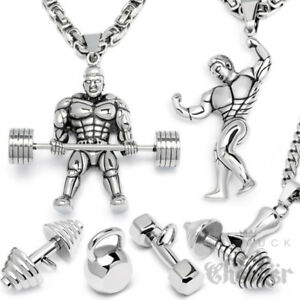 【送料無料】アクセサリー ネックレスステンレススチールフィットネスボディービルトレーニングレディースネックレスダンベルjoyas de acero inoxidable remolques mancuerna fitness culturistas training seores