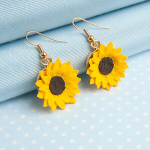 【送料無料】アクセサリー　ネックレスウェールズイギリスヒマワリドロップスロープpendiente de gota de girasol con opcin de acabado de metal pintado a mano hecho en gales reino unido｜hokushin
