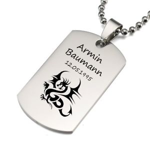 【送料無料】アクセサリー ネックレスステンレススチールチェーンタグトレーラーチェーンid dog tag con bala cadena de acero inoxidable con grabado segn preferencias remolque  cadena nuev