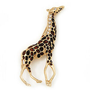 【送料無料】アクセサリー　ネックレスゴールドシルバーエナメルキリンブローチesmalte plateado oro jirafa broche