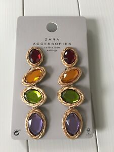 【送料無料】アクセサリー　ネックレスレディースラインストーンイヤリングクリップマルチカラーseoras clip zara multicolor rhinestone pendientes bnwt