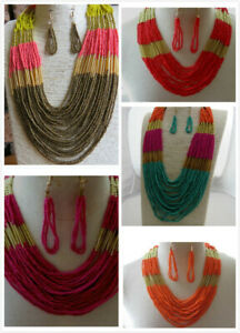【送料無料】アクセサリー　ネックレスネックレスシードビーズパッケージイヤリングal por mayor paquete de 4 collar de abalorios de semilla de mltiples boho amp; pendientes tnicos 11 c｜hokushin