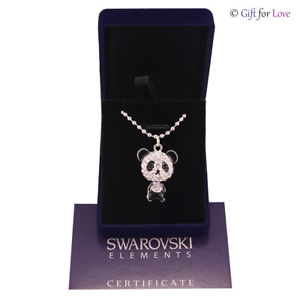 【送料無料】アクセサリー　ネックレスアルジェントスワロフスキーエレメントパンダcollana donna argento swarovski elements originale g4love cristalli strass panda