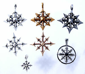 【送料無料】アクセサリー ネックレスカオスカオスブロンズシルバーペンダントestrella del caos chaos star bronce plata zinnedelstahl amuleto colgante larp