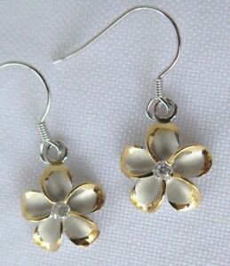 【送料無料】アクセサリー ネックレスハワイジュエリースターリングシルバーハワイアンプルメリアhawi joyera 925k plata de ley plumeria hawaii flores pendientes largos