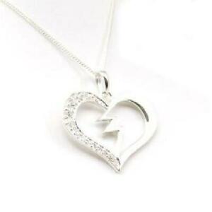 【送料無料】アクセサリー　ネックレスペンダントシルバーハートチェーン925 plata cz aligeramiento corazn colgante en cadena de 18