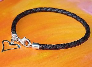 【貨物輸送無料】付属物 頸飾り ライムベイアートスターリングシルバーブレスレットantico donna marrone pelle e argento sterling bracciale con charm a lyme bay arte 男女兼用アクセサリー-ジュエリー・アクセサリー
