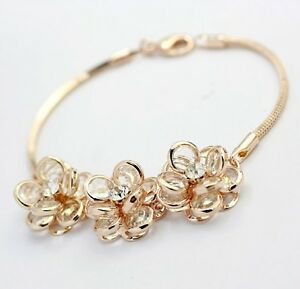アクセサリー　ネックレス　カフゴールドクリスマスバラbracciale lusso oro dorato 18k pl cristallo rose compleanno regalo di natale