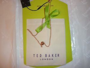 【送料無料】アクセサリー　ネックレス　テッドベーカーネックレスペンダントクリスタルボールピンクゴールドヴィンテージted baker allya plisse collana con pendente sfera di cristallo oro rosa vintage nuov