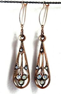 【送料無料】アクセサリー　ネックレス　ビンテージメタルboucle doreille dormeuse vintage metal argente serties strass