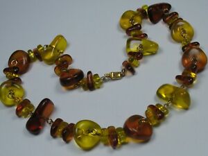 【送料無料】アクセサリー　ネックレス　オレンジガラスビンテージチェーンbellissima 60er anni vintage catena di vetro ambrato