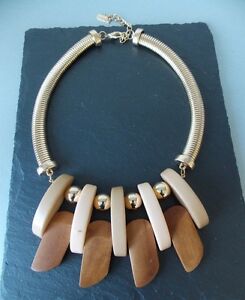 【送料無料】アクセサリー　ネックレス　ブラウンネックレスベストセラーtrama grossa marrone legno effetto dichiarazione collanauk venditore