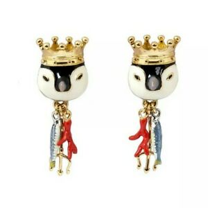 【貨物輸送無料】付属物 首飾り レクラウンイヤリングペンギンles nereides orecchini pinguino con corona