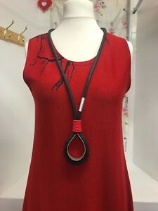 【送料無料】アクセサリー　ネックレス　ドイツカムネックレスペンダントゴムメタルmade in germany lagenlook eccentrico collana con pendente lunghi in gomma metallo