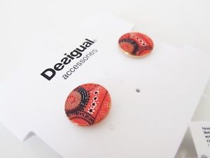 【貨物輸送無料】付属物 首飾り オレンジイヤリングボタンdesigual lluka arancio brillante cerchi orecchini bottone nuovo prezzo consigliato  29 gratis pamp;p