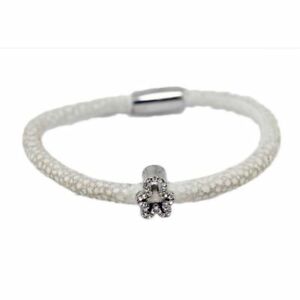 【貨物輸送無料】付属物 首飾り カフオーガスタデワイヤクリスタルホワイトbracciale razza augusta de carolis bno07 1 filo colore bianco con charm e crista