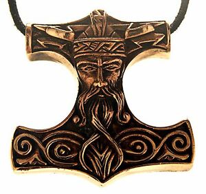 【貨物輸送無料】添え物 頸飾り バイキングペンダントブロンズハンマー132 grande odin bronzo martello di thor ciondolo vichingo