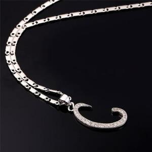【貨物輸送無料】付属物 頸飾り プラチナネックレスペンダントplaccato platino inglese iniziale lettera c zirconi collana ciondolo 男女兼用アクセサリー-ジュエリー・アクセサリー-ネックレス・ペンダント