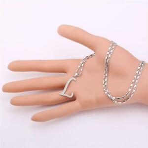 【貨物輸送無料】付属物 頸飾り プラチナネックレスペンダントplaccato platino inglese iniziale l lettera zirconi collana ciondolo 男女兼用アクセサリー-ジュエリー・アクセサリー