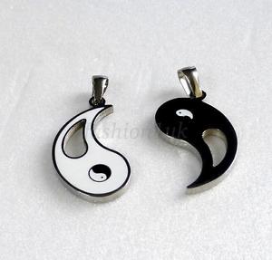 【貨物輸送無料】付属物 頸飾り ヤンステンレススチールペンダントネックレスミッドセットyin amp; yang acciaio inox ciondolo pendente set met 2 parti uk ネックレス・ペンダント-ジュエリー・アクセサリー-男女兼用アクセサリー