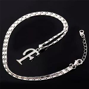 【貨物輸送無料】付属物 頸飾り プラチナネックレスペンダントplaccato platino inglese iniziale lettera f zirconi collana ciondolo ジュエリー・アクセサリー-ネックレス・ペンダント