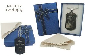 【送料無料】アクセサリー　ネックレス　カスタムタグエッチングテキストid personalizzato dog tag regalo inciso testo amp; immagine regalo per lui daddy militare