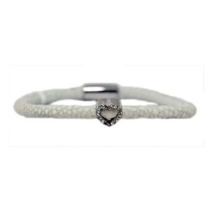 【貨物輸送無料】付属物 首飾り カフオーガスタデワイヤクリスタルホワイトbracciale razza augusta de carolis cuo07 1 filo colore bianco con charm e crista