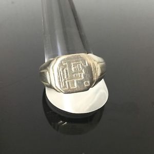 【送料無料】アクセサリー　ネックレス　ビンテージアルジェントモノグラムシルバーリングbague chevaliere vintage en argent monogramme pf silver ring ttd 65