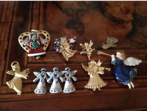 【送料無料】アクセサリー ネックレス クリスマスロットピンツリーエンジェルクリスマスバッチビンテージchristmas lot pins tree angel lotto natale vintage|hokushin