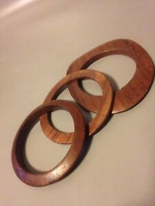 【送料無料】アクセサリー　ネックレス　ローズウッドビンテージチークブレスレットブレードサークル3x vintage in palissandro amp; teak braccialetti asimmetrica lama e cerchio met del secolo