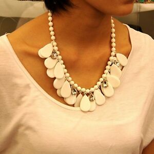 【貨物輸送無料】付属物 首飾り コリアーブランクリスタルバックモダンオリジナルcollier feuille blanc goutte perle cristal retro moderne original soire jcr 4