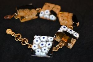 【送料無料】アクセサリー ネックレス ムラーノガラスブレスレットオレンジmurano glass braccialetto colore ambra|hokushin