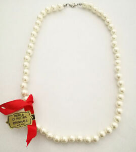 【送料無料】アクセサリー　ネックレス　ネックレスオリジナルシルバーマウントcollana donna perle di kultra da 6mm x 50cm originale montata in argento 925