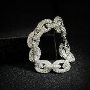 【貨物輸送無料】添え物 頸飾り カフリンクシルバークリスタルクラスレトロbracciale argento maglia pav cristallo class retr matrimonio コンピュータ断層撮影法6