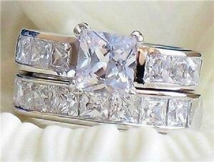 【送料無料】アクセサリー ネックレス ステンレススチールプリンセスセットacciaio inossidabile principessa cz zirconi matrimonio amp; anello di fidanzamento set 2ct|hokushin