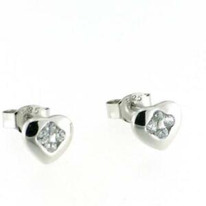 【送料無料】アクセサリー ネックレス イヤリングシルバーハートorecchini cuore argento 925 con zirconi bianchi|hokushin