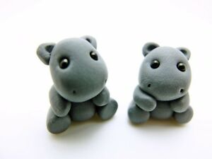 【貨物輸送無料】付属物 首飾り カバスロットルカバイヤリングイヤリングippopotamo orecchini chiusura a farfalla ippopotamo orecchini