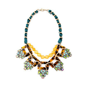 【貨物輸送無料】付属物 首飾り コリアーモチーフクリスタルビーズcollier dor multirang tissu vert motif ecaille tortue cristal perle jaune az1