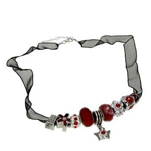 【送料無料】アクセサリー　ネックレス　ビーズネックレスtoc beadz nero e rosso delicata organza perline collana