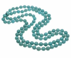 【送料無料】アクセサリー　ネックレス　ターコイズトルコネックレスネックレスビーズ3in1 10mm naturale turchese perline collana lunghezza 120 cm 47 collana