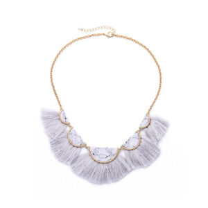 【貨物輸送無料】付属物 首飾り コリアーバックcollier court pendantif dor pompon blanc ethnique marbre retro jd6