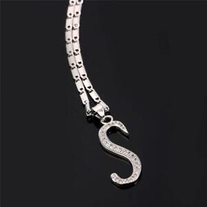【貨物輸送無料】付属物 頸飾り プラチナネックレスペンダントplaccato platino inglese iniziale lettera s zirconi collana ciondolo ネックレス・ペンダント-ジュエリー・アクセサリー